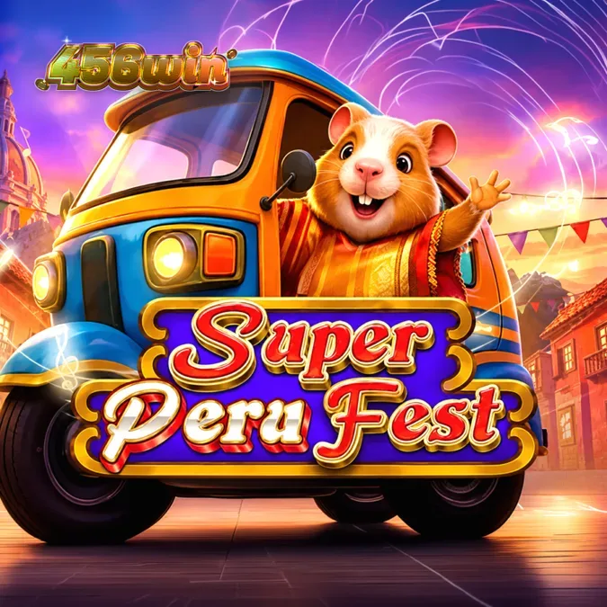 Cena vibrante do jogo Super Peru Fest com elementos culturais peruanos.